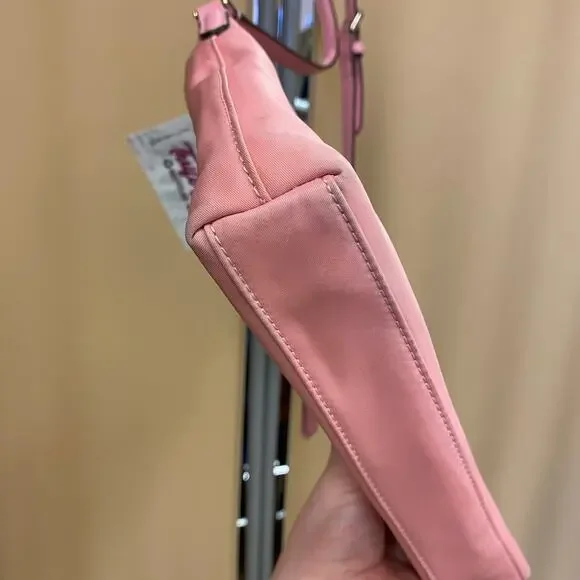 KATE SPADE Jae Flat Nylon Crossbody Bag Pink Leather Strap Exterior Marks - Picture 7 of 12